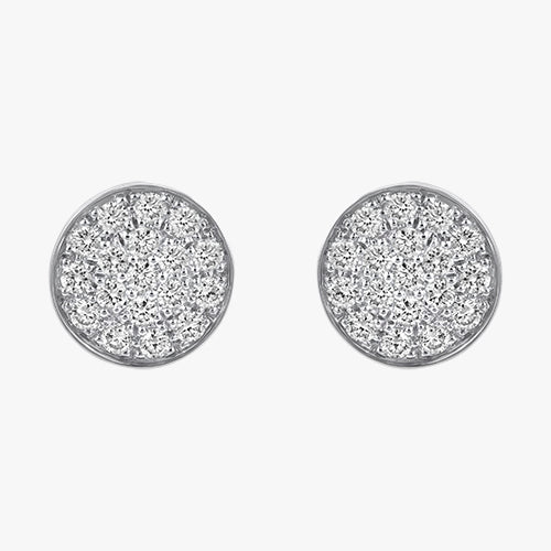 Round Diamond Cluster Studs