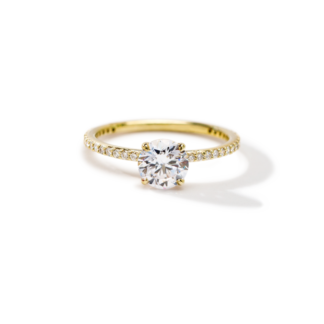 Noémie Solitaire Pave Pick Your Diamond Shape Engagement Ring