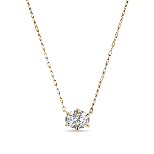 Oval Cut Diamond Solitaire Pendant