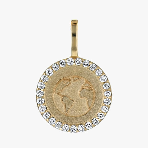 18K Yellow Gold Noémie Earth Diamond Medallion