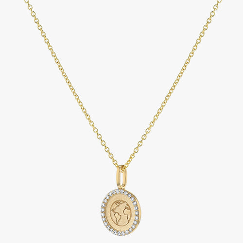 18K Yellow Gold Noémie Earth Diamond Medallion