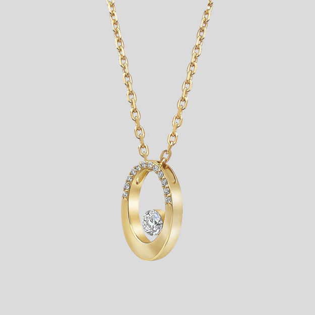 Contemporary 14K Yellow Gold Floating Diamond Bezel Necklace - Saint John &  Myers Antique Jewelry