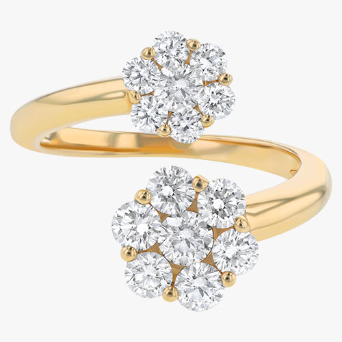 Floral Diamond Cluster Ring