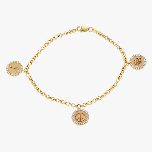 Personalized Diamond Medallion Bracelet