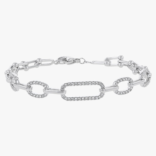 Diamond Link White Gold Bracelet