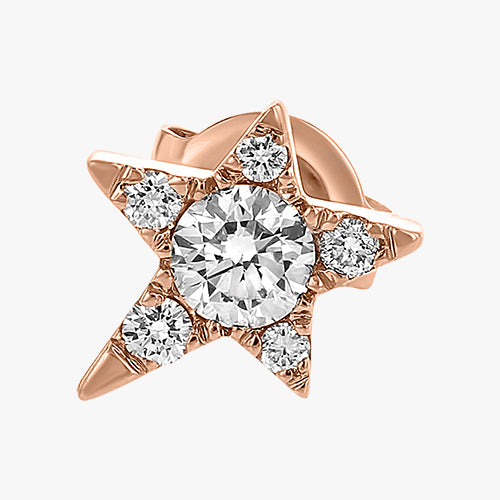 Diamond outlets 18k Rose Gold Star Earrings