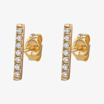 Diamond Butterfly Outline Stud Earrings Set in 14 Kt. Gold