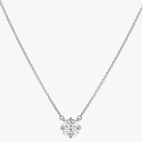 Asscher Cut Diamond Solitaire Pendant