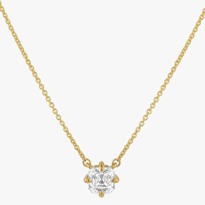 Asscher Cut Diamond Solitaire Pendant