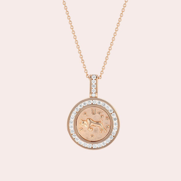 Dainty Gold Zodiac Necklaces with Rhinestone Accents