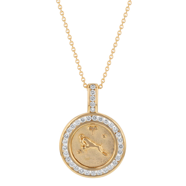 18K Saudi online Gold Zodiac Pendant