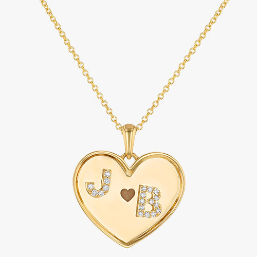 Custom Engraved Diamond Heart Necklace