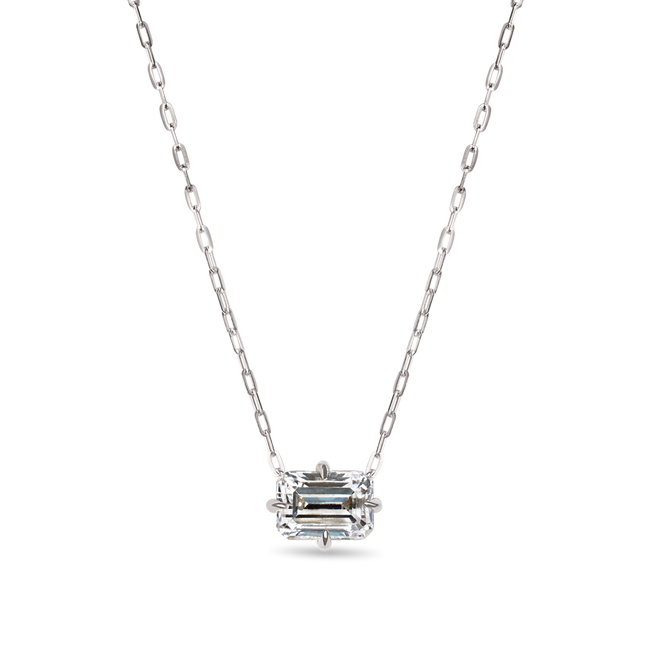 Emerald Cut Diamond Solitaire Pendant