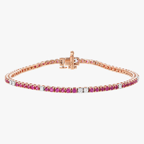 The Pink Sapphire and White Diamond Tennis Bracelet