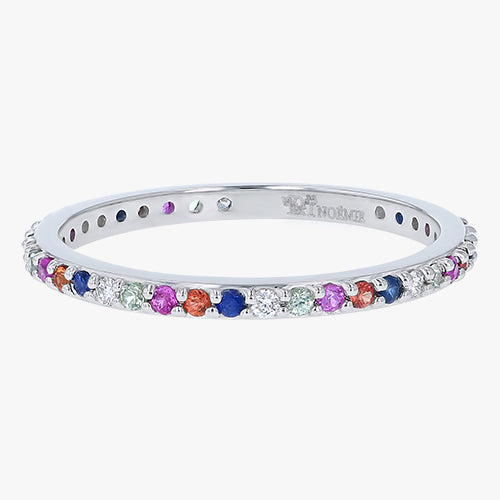 Multi-Color Sapphire Eternity Band Ring