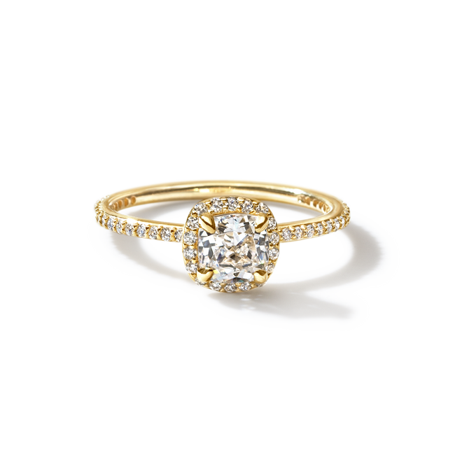 18K Gold Noémie Pick Your Diamond Shape Halo Pave