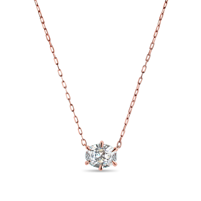 Oval Cut Diamond Solitaire Pendant