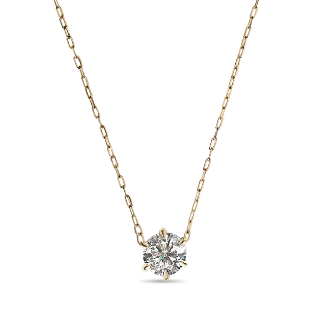 Round Diamond Solitaire Pendant