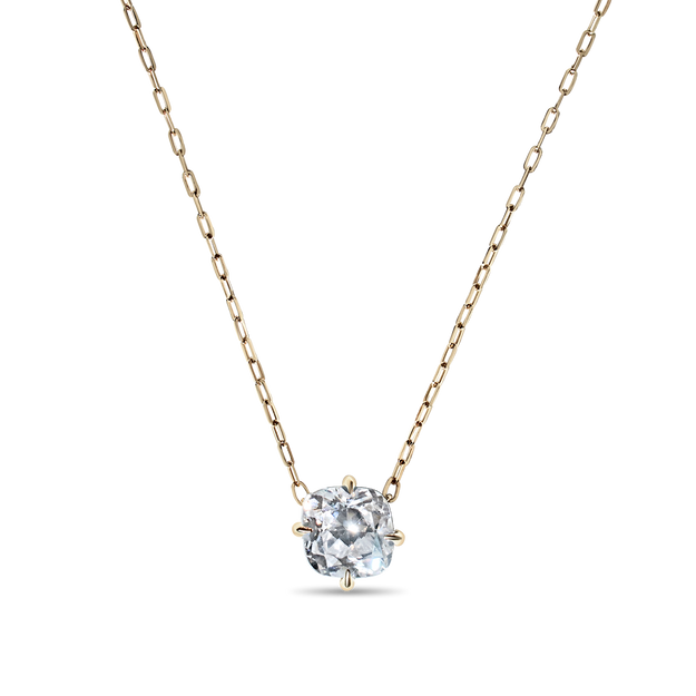 Yellow gold diamond solitaire pendant sales