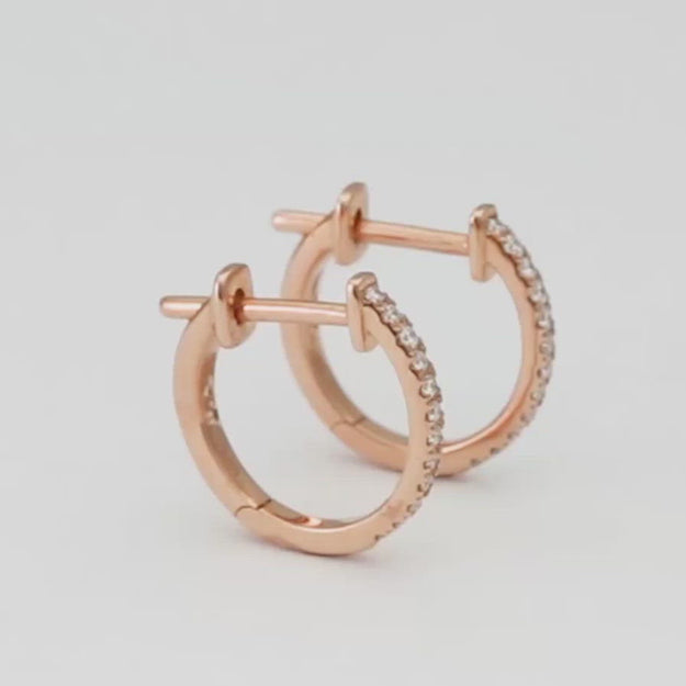 18K Gold Huggie Earrings With VS Clarity | Noémie