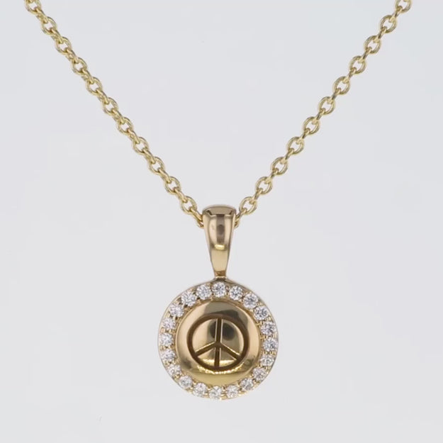 Buy 14K Gold Peace Sign Pendant on a 14K Gold Chain Online in India - Etsy
