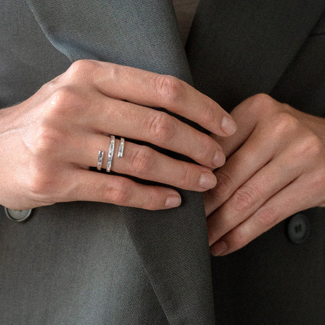 The Baguette Diamond Spiral Ring