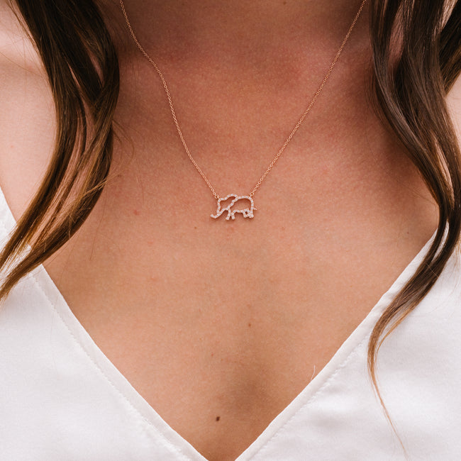 The Open Diamond Elephant Necklace