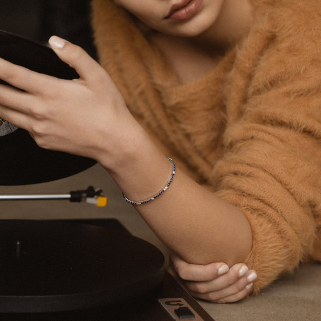 The Blue Sapphire and White Diamond Tennis Bracelet