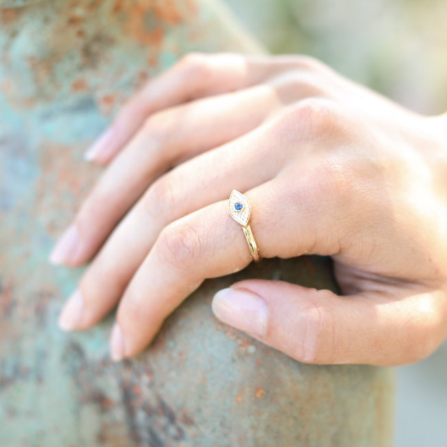 Evil Eye Diamond Ring