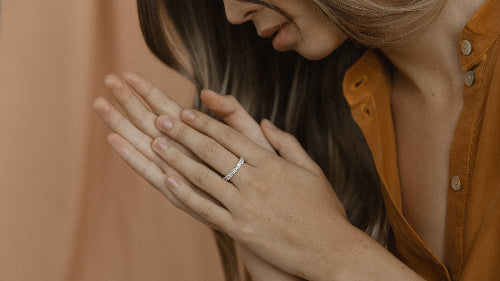 Oval Cut Lab Grown Diamond Eternity Band Ring