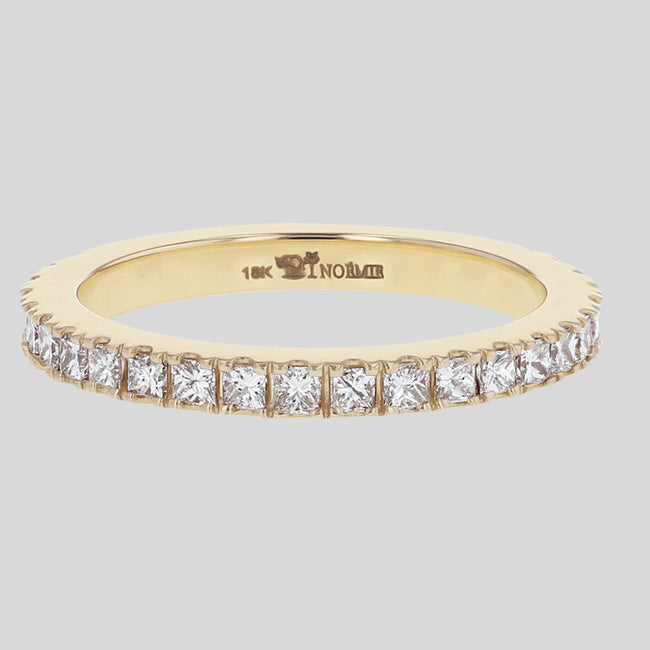 18K Gold Princess Cut Diamond Eternity Band Ring