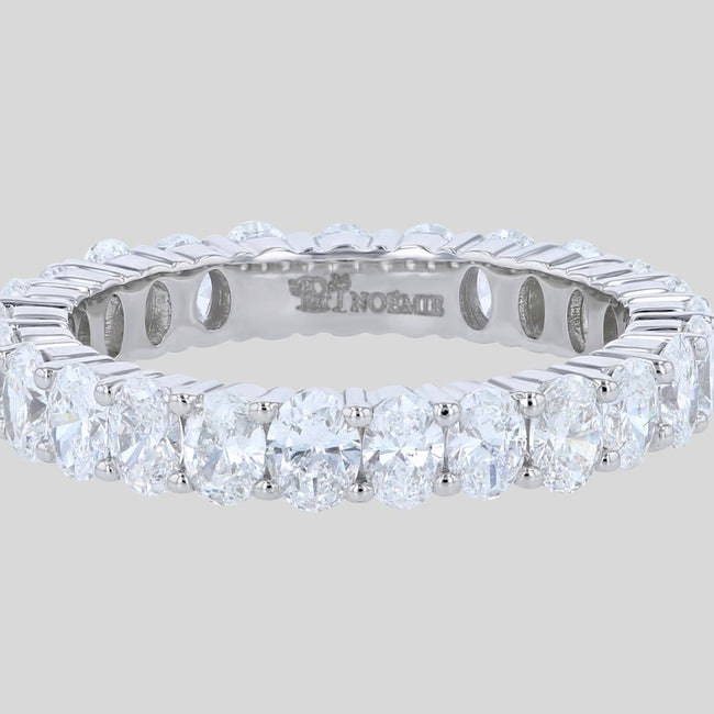 Lab Grown Oval Cut Diamond Eternity Band Ring