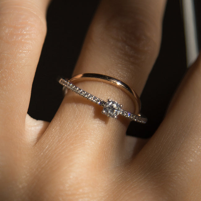 The Connecting Solitaire Pavé Ring