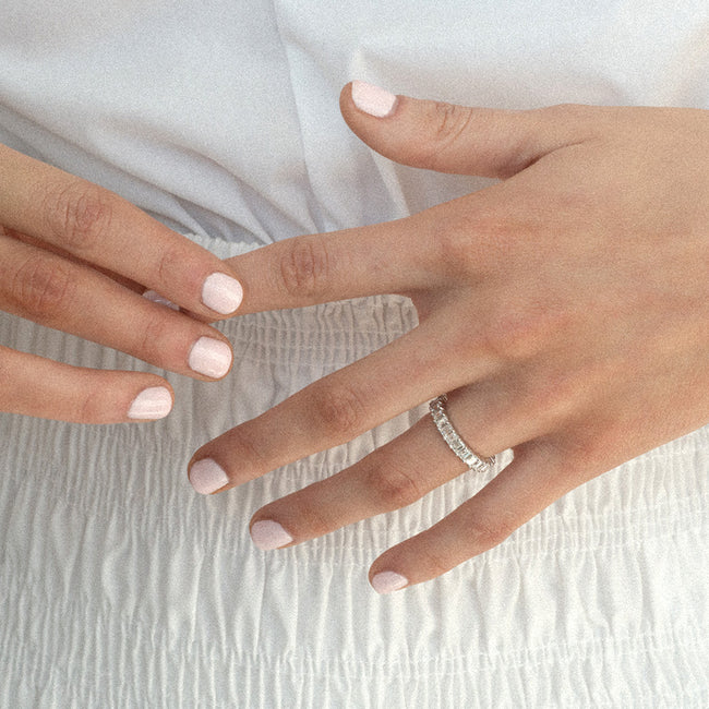 The Lab Grown Emerald Cut Eternity Band